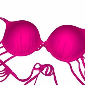 BIKINI TOP Neon /Hot Pink Double Strapped Size 34B